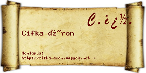Cifka Áron névjegykártya